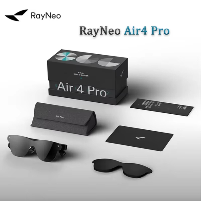 RayNeo Air 4 Pro AR Smart Glasses 201" HDR10 Micro-OLED Display 120Hz 76g USB-C for Phone Laptop Gaming