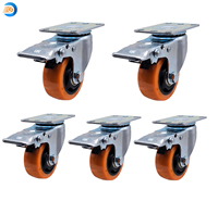 Roue pivotante de 3 pouces avec frein de blocage total, capacité de charge de 80 kg pour le déplacement d'équipements industriels, roue pivotante verrouillable