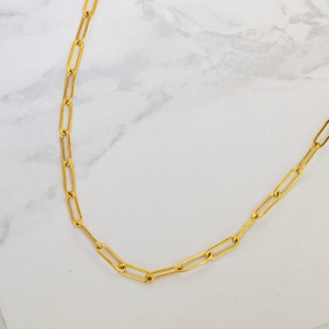 Collana a Catena Paperclip in Acciaio Inossidabile Placcato <span class=keywords><strong>Oro</strong></span> 18K, Choker Minimalista Regolabile per Donna, Gioielli Quotidiani - Product Image 5