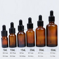 Offre Spéciale – Flacons Ronds Marron de Qualité Supérieure pour Huiles Essentielles (5ml, 30ml, 50ml) avec Pompe et Bouchon Compte-gouttes pour Lotion et Cosmétiques – Vente en Gros