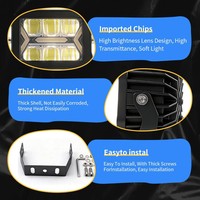 Lampe de travail LED 90W à lentille carrée en X de 4 pouces, faisceau spot blanc ambre pour camion, véhicule d'ingénierie, tout-terrain, pick-up