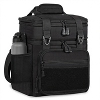 Sac isotherme tactique en Oxford, grand format, souple et extensible, noir, 16L, pour le travail, les sorties et les services extérieurs