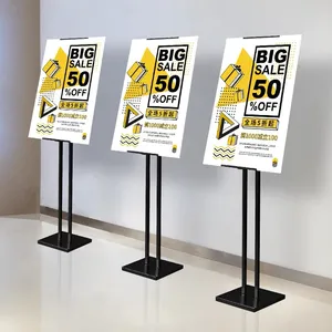 Indoor Advertising KT Double-sided Cardboard Foam Sign Holder Promotion Rack Floor Metal Poster Display Stand