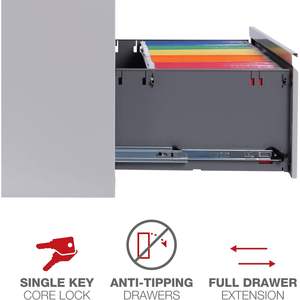 Meuble de classement latéral Essendant Alera gris clair en acier métallique verrouillable pour banque, entrepôt, salle de sport, atelier - Product Image 2