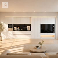 Meuble TV intégré professionnel XINGRUO, unité murale complète, mobilier de salon moderne de luxe en bois, armoires sur mesure haute capacité