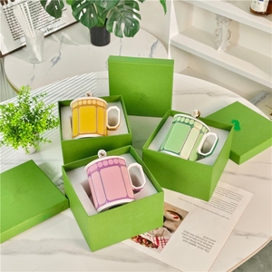 European Style Modern Minimalist Bone China <b>Cup</b> <b>Set</b> with Lid and Gift Box Eco-Friendly Luxury Tea <b>Cup</b> - Product Image 2