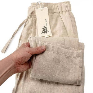 <span class=keywords><strong>Pantaloni</strong></span> Lunghi a Gamba Dritta Stile Casual Cinese per <span class=keywords><strong>Uomo</strong></span> 2025 Moda Comoda in <span class=keywords><strong>Lino</strong></span> e Canapa - Product Image 2
