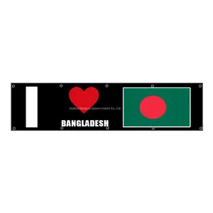 Snelle Verzending 2x8ft Ik Hou Van Bangladesh 100% Polyester Bannervlag