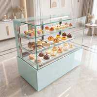 Vitrine Réfrigérée Carrée en Verre pour Gâteaux, Refroidissement par Air Commercial, Contrôle Numérique de la Température, Ventilateur pour Équipement de Boulangerie et de Restaurant