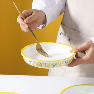 Service de vaisselle en porcelaine de luxe moderne, compatible micro-ondes, épaissi, pour usage domestique, comprenant un bol et une <span class=keywords><strong>assiette</strong></span> à légumes - Product Image 4