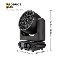 Dos años de garantía 19X15W Zoom Wash 19X15 Cabezal móvil Led Luz móvil Shehds Ip20 Rgbw Control circular Ahorro de energía eficiente