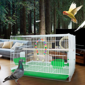 Cage à oiseaux pliable en métal pour perroquets, grande cage carrée en fer pour pigeons, canaris, et autres animaux de compagnie – Bacs de rangement cubiques économiques pour animaux. - Product Image 3