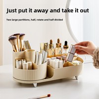 Boîte de rangement rotative pour maquillage, boîte de rangement pour produits de soin de la peau, support rotatif à 360 degrés pour pinceaux de maquillage, boîte de rangement pour rouge à lèvres