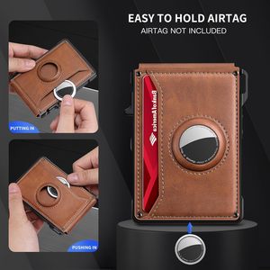Cartera Minimalista <span class=keywords><strong>de</strong></span> Cuero PU para Hombre, Tarjetero, Antirrobo, RFID, Multifuncional, con Compartimento para AirTag - Product Image 4