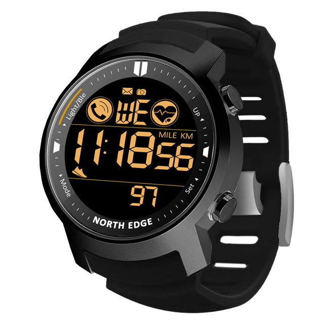 NORTH EDGE Smart Sports Watch Men Heart Rate Monitor Waterproof 50M Swimming Running Sports Pedometer Stopwatch Android IOS