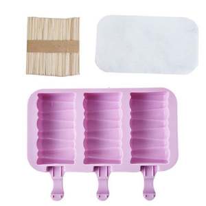 Neuheit 3D Eis am Stiel <span class=keywords><strong>Ice</strong></span> Pop <span class=keywords><strong>Stick</strong></span> Easy-Release Gefrier schrank Silikon Eis formen Lila Silikon Eiswürfel - Product Image 3