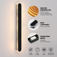 Applique murale LED minimaliste à barre verticale 15W 20W 30W pour escalier, chambre et salon