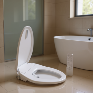 Siège de toilette intelligent électrique chauffant avec télécommande, couvercle rond, séchage à l'air et à l'eau, massage, nettoyage, veilleuse 110V-240V - Product Image 2