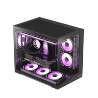 Boîtier PC GALAX Muguang 360 MX Dual Chamber Fish Tank, verre trempé sans soudure, miroir infini, châssis de jeu RGB