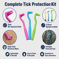 ISHOW Gants et rouleaux écologiques en plastique pour l'élimination des tiques X3, accessoires de toilettage pour animaux de compagnie pour le contrôle des puces chez chiens et chats, personnalisables