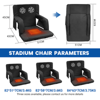 Chaise de stade chauffante pliable portable avec ventilateur, sièges de gradins, motif de logo en relief pour une utilisation en extérieur