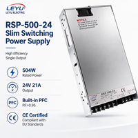 Alimentation à découpage à sortie unique RSP-500-24 504W 24V 21A avec PFC intégré, plage complète 85-264VAC pour affichage LED