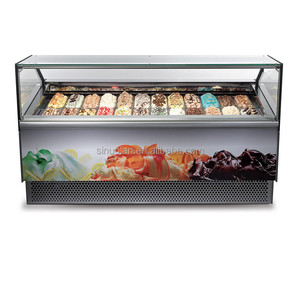 Ice Cream <strong>Display</strong> Freezer <strong>Popsicle</strong> <strong>Cases</strong> 24 Pans Italy Style Curved Back Sliding Door with - Product Image 4