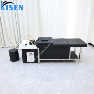 Kisen No Plumbing <b>Bed</b> Shampoo Head Spa Furniture with Water Storage <b>Heater</b> Water Circulation Fumigation Hair Treatment Bowl - Product Image 1