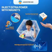 MG3M Cube de vitesse magnétique 3x3, élasticité réglable sans autocollant Cube économique 3x3 professionnel GAN Monster Go éducatif