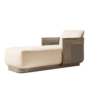 Chaise longue de luxe en teck naturel pour patio de villa, mobilier de piscine d'hôtel, lit de <span class=keywords><strong>jardin</strong></span> <span class=keywords><strong>confortable</strong></span> - Product Image 4