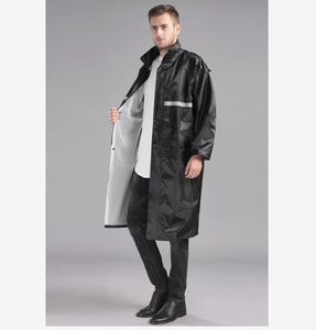 เสื้อกันฝนแบบยาวสำหรับงานยามรักษาความปลอดภัย ทนลม พร้อมแถบสะท้อนแสง ผลิตในจีน/กวางสี - Product Image 2