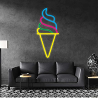 Enseigne néon LED télécommandée personnalisée pour café, crème glacée, pâtisserie, restaurant, en acrylique, pour extérieur, décoration de magasin automobile
