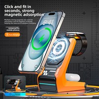 Chargeur sans fil 3-en-1 Original-Source Private-Mold style Mecha pour support de charge magnétique 15W Type-C Modèle T21