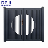 Porte d'entrée en aluminium personnalisable au design simple, facile à installer, portail battant