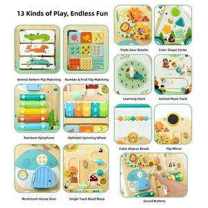 Andador de Madera Personalizado 13 en 1 para Bebés, Centro de Actividades con Altura Ajustable, <span class=keywords><strong>Juguete</strong></span> Educativo Montessori para Empujar, Andador para Niños Pequeños - Product Image 4