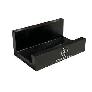 matte black lacquer finish wooden tea bags tray