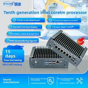 EN <span class=keywords><strong>Stock</strong></span> Mini PC sans ventilateur 10th Gen I3 I5 I7 6 2.5G LAN 4POE Triple M.2 Slots Pfsense Firewall pour VPN Network Security US EU Plug - Product Image 5