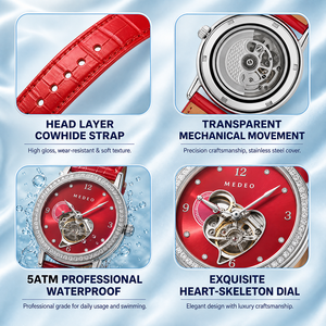 <span class=keywords><strong>Montre</strong></span> automatique squelette pour <span class=keywords><strong>femme</strong></span> en or avec bracelet, style steampunk, mouvement <span class=keywords><strong>mécanique</strong></span> à <span class=keywords><strong>remontage</strong></span> automatique, saphir - Product Image 4