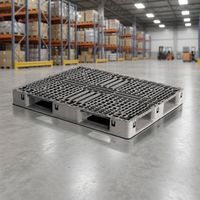 Palette en plastique à fond grillagé XP-Y1210WTD, moulée en une seule pièce, 1200 x 1000 x 135 mm, pour transport en entrepôt