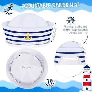 <span class=keywords><strong>Casquette</strong></span> de <span class=keywords><strong>capitaine</strong></span> de marine blanche pour enfants et hommes, accessoires de costume pour Halloween - Product Image 4