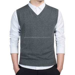 Chemises en tricot à col en V et manches longues pour hommes, cardigan en jersey de coton, gilet en tricot - Product Image 1