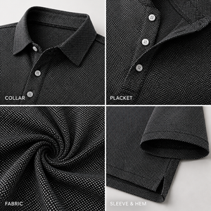 Polo de Golf Personalizado Premium para Hombre, Color Carbón, Microperforado, Absorbente de Humedad, Marca Privada, Ropa Corporativa OEM - Product Image 3