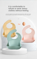 Bavoirs réglables pour tout-petits Bavoirs souples sans BPA Bavoirs en silicone imperméables pour bébés mangeant avec une grande poche