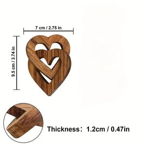 Artesanía de madera en forma de corazón, estilo de corazón quemado, para parejas, decoración del hogar, regalo para el Día de San Valentín, Día de la Madre, Festival Qixi - Product Image 4