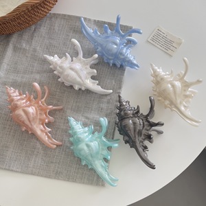 Nuevo Diseño Serie Marina Pinzas de Pelo Acrílicas para Mujeres y Niñas, Accesorios de Pinzas de Pelo de Concha Blanca para Fotos de Verano - Product Image 4