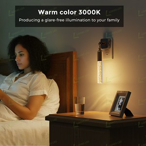 LOHAS Golden Housing Plug-in 3000K Lumière douce LED Veilleuses à capteur de lumière, intensité réglable, style <span class=keywords><strong>bulle</strong></span>, luxe pour chambre à coucher - Product Image 4