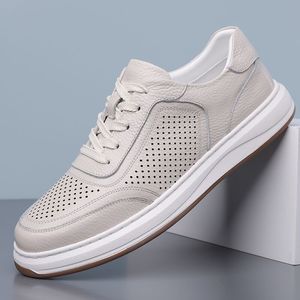 Zapatos Deportivos Casuales de Cuero para Hombre, Transpirables y Ligeros, con Aumento de Altura de 6 cm, Diseño de Plataforma con Forro de Felpa Cálido para Primavera/Verano - Product Image 2