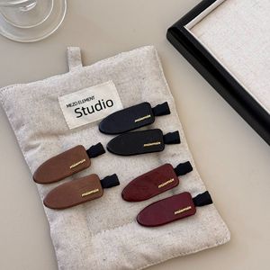 Genya Custom LOGO PU Leather No Bend <strong>Hair</strong> Clips Creaseless <strong>Hair</strong> Clip No Crease Duckbill Clip <strong>Hair</strong> <strong>Accessories</strong> for Women - Product Image 2