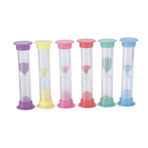 Reloj de Arena Cilíndrico Hecho a Mano, Diseño Art Deco, Ecológico, Duradero, de Plástico y Vidrio, Temporizadores de 1 a 5 Minutos para el Aprendizaje de los Niños - Product Image 3