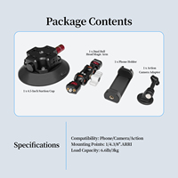 Kit professionnel de tournage vidéo automobile avec base à ventouse de 4,5 pouces, bras magique et support de caméra à ventouse pour caméras Insta360 et DJI, idéal pour le vlogging